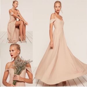 Reformation Poppy Dress In Champaign Maxi Bridesmade Size 2